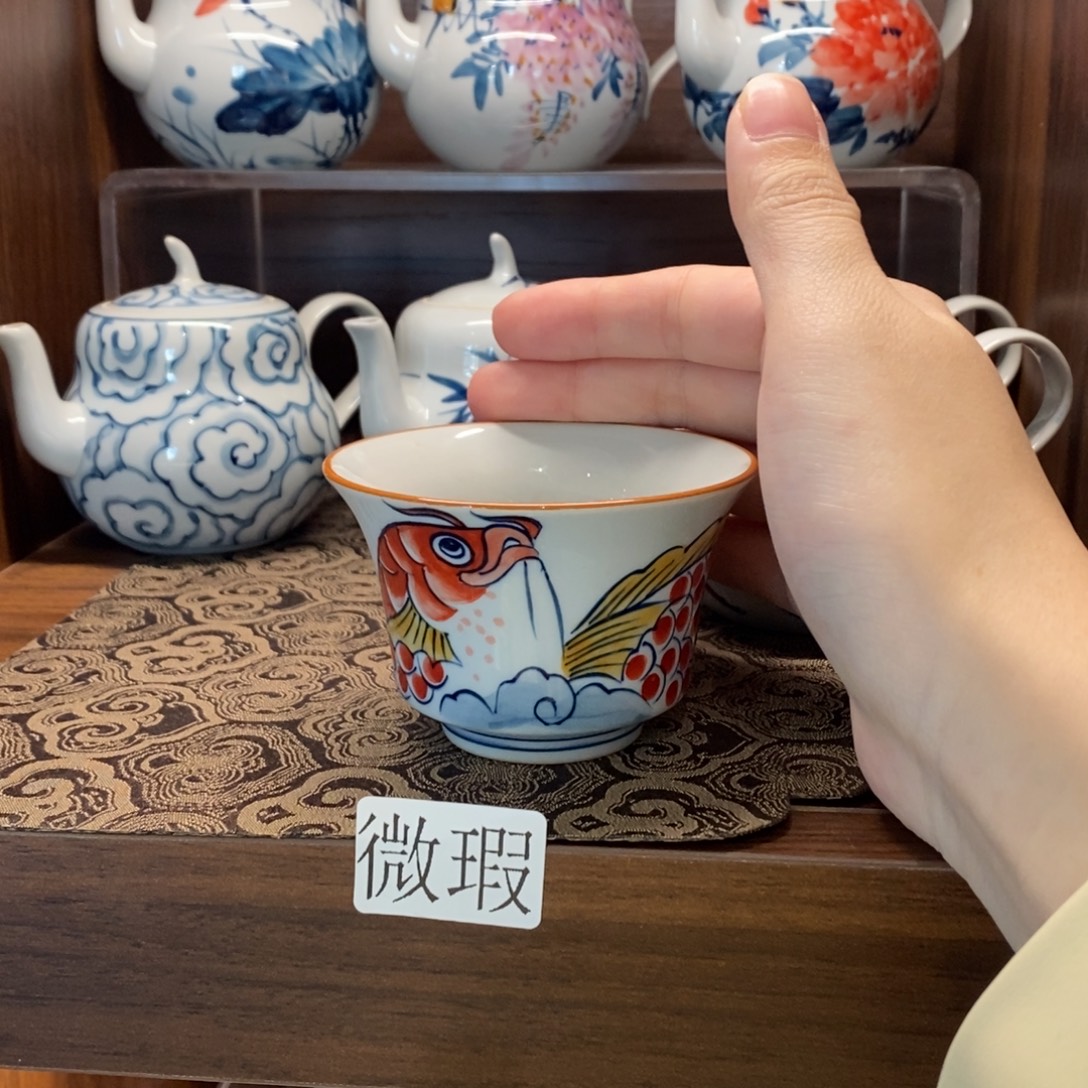 釉下彩老陶泥手工绘制