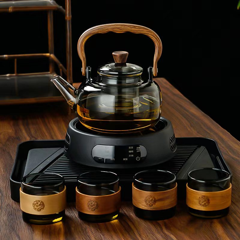 [黑炉套组]正德堂电陶炉套组高硼硅耐热玻璃水壶提梁壶煮茶