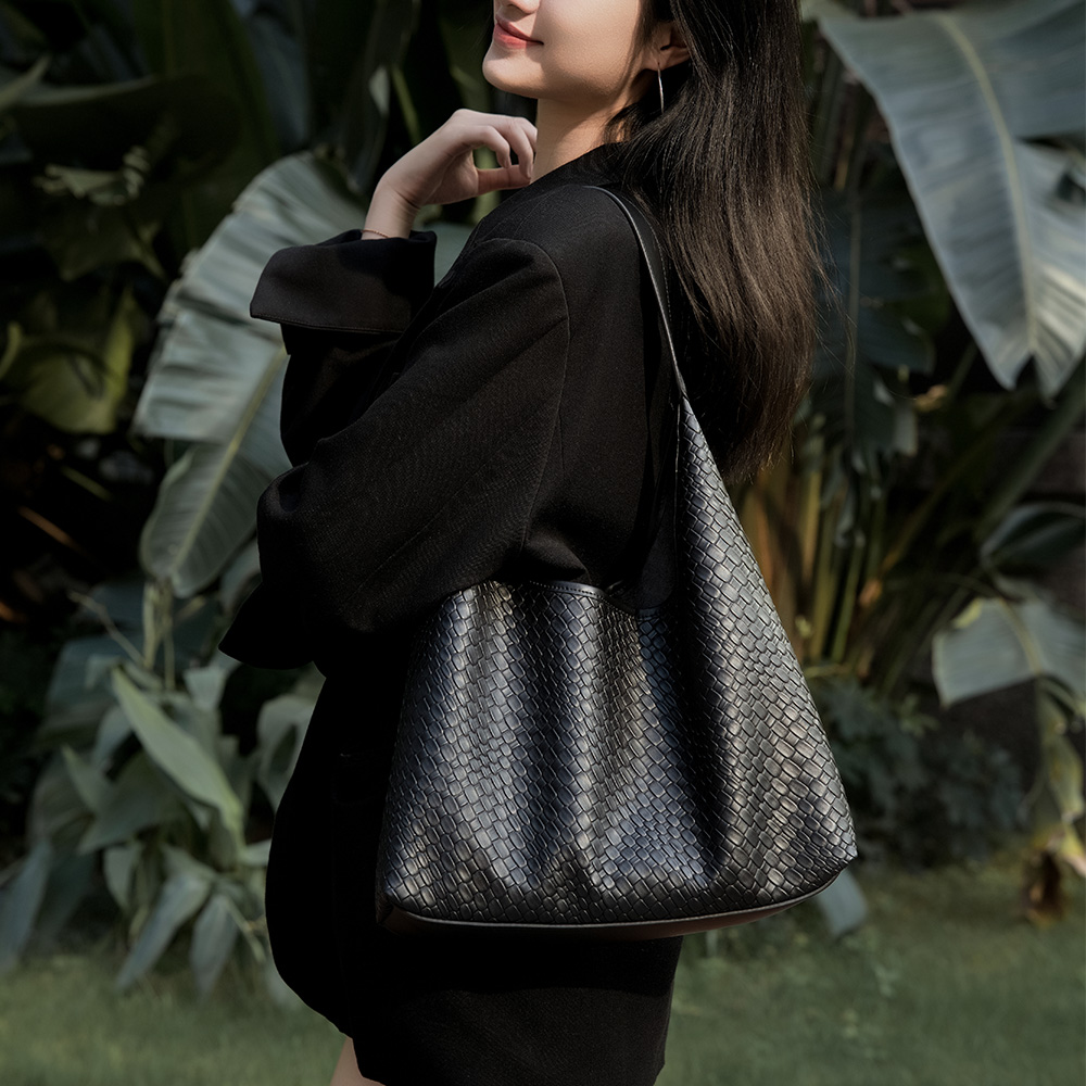 【秋冬新款】一体式编织款腋下包秋冬氛围通勤上班包-8075