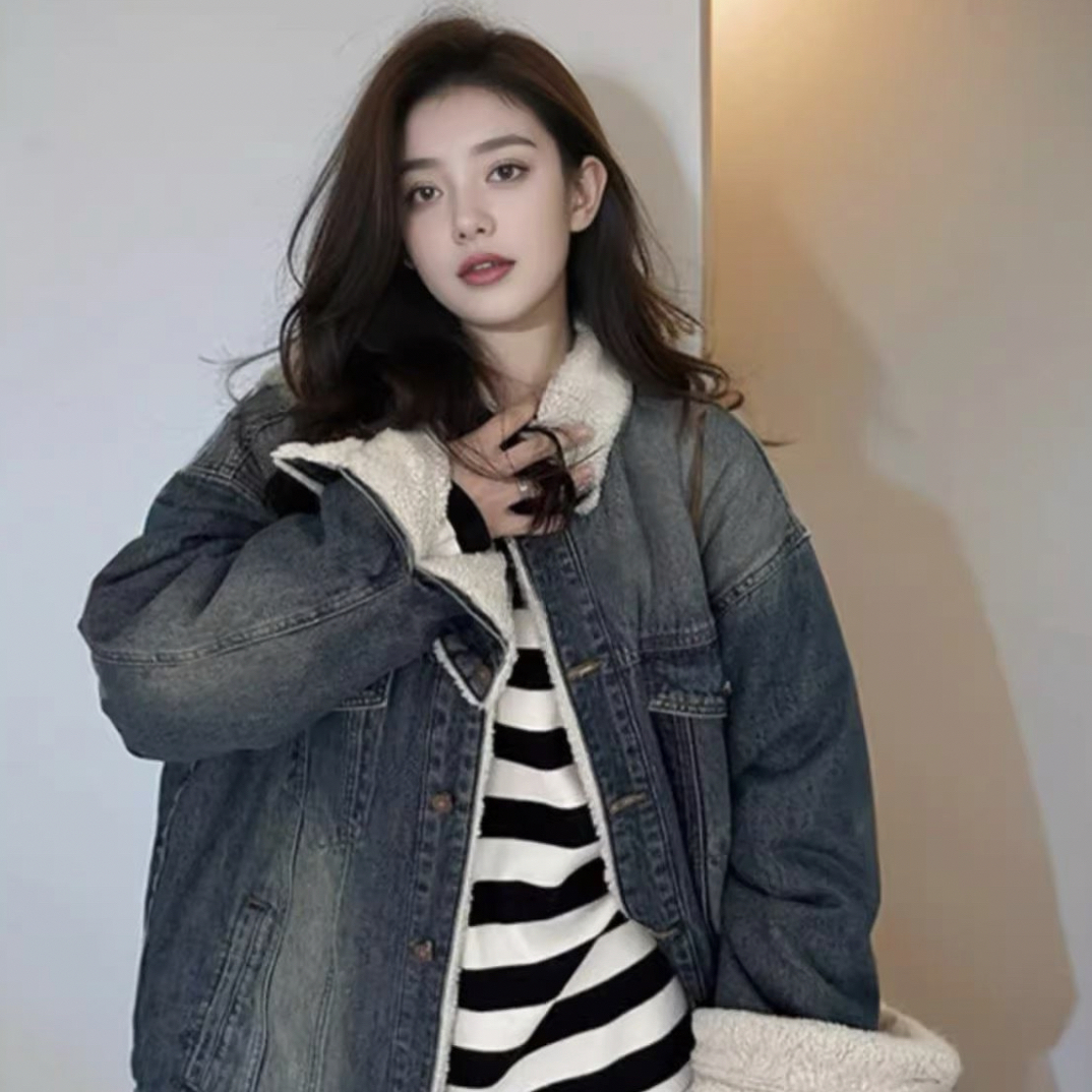 棉服冬款加厚羊羔毛