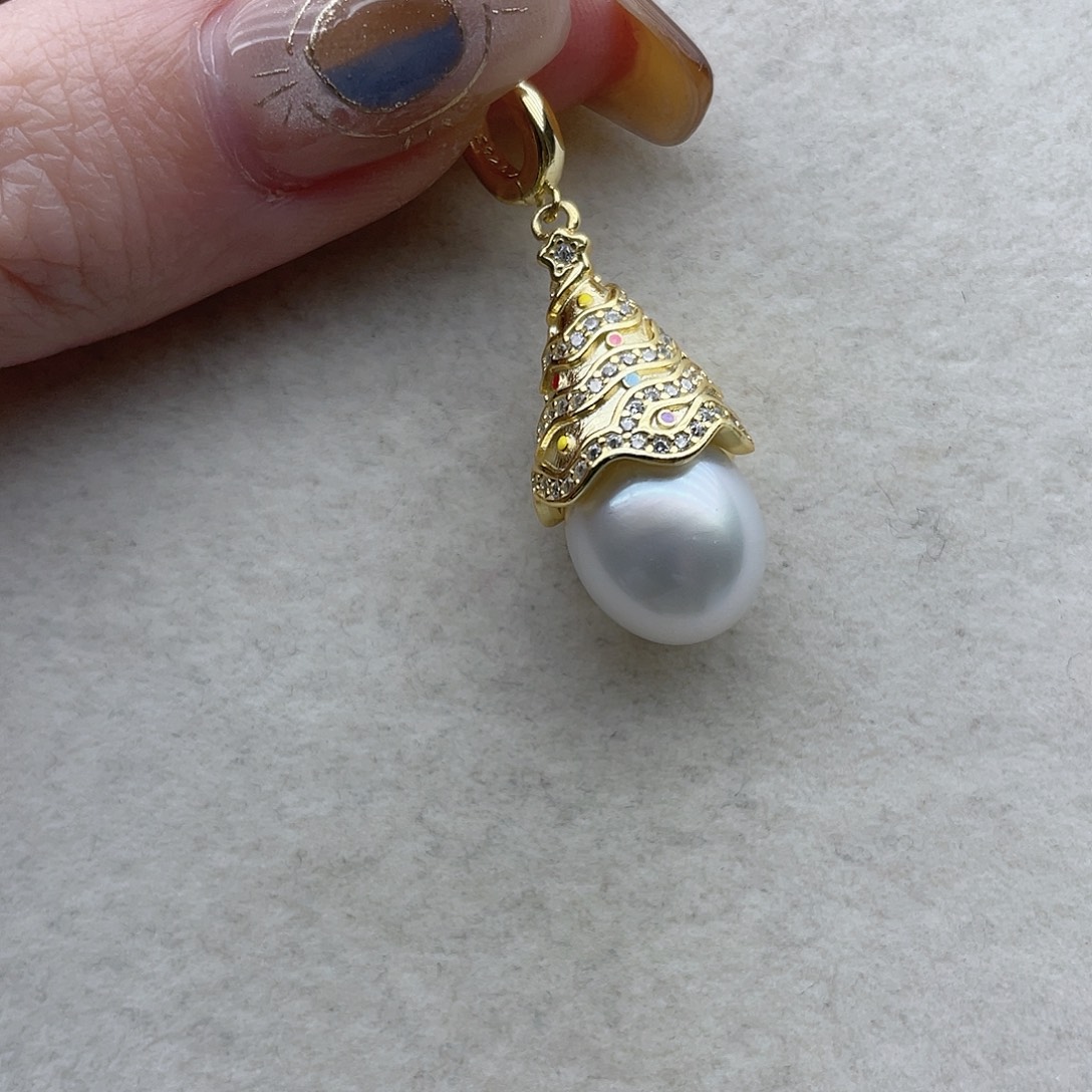 海水珍珠银S925镶嵌吊坠73