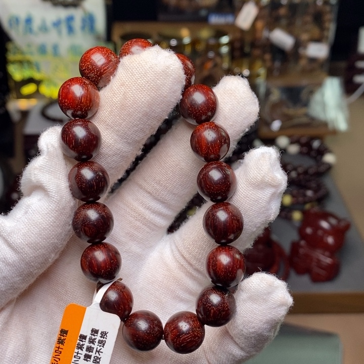 小叶紫檀手串/手链原汁原味1.2cm 特价