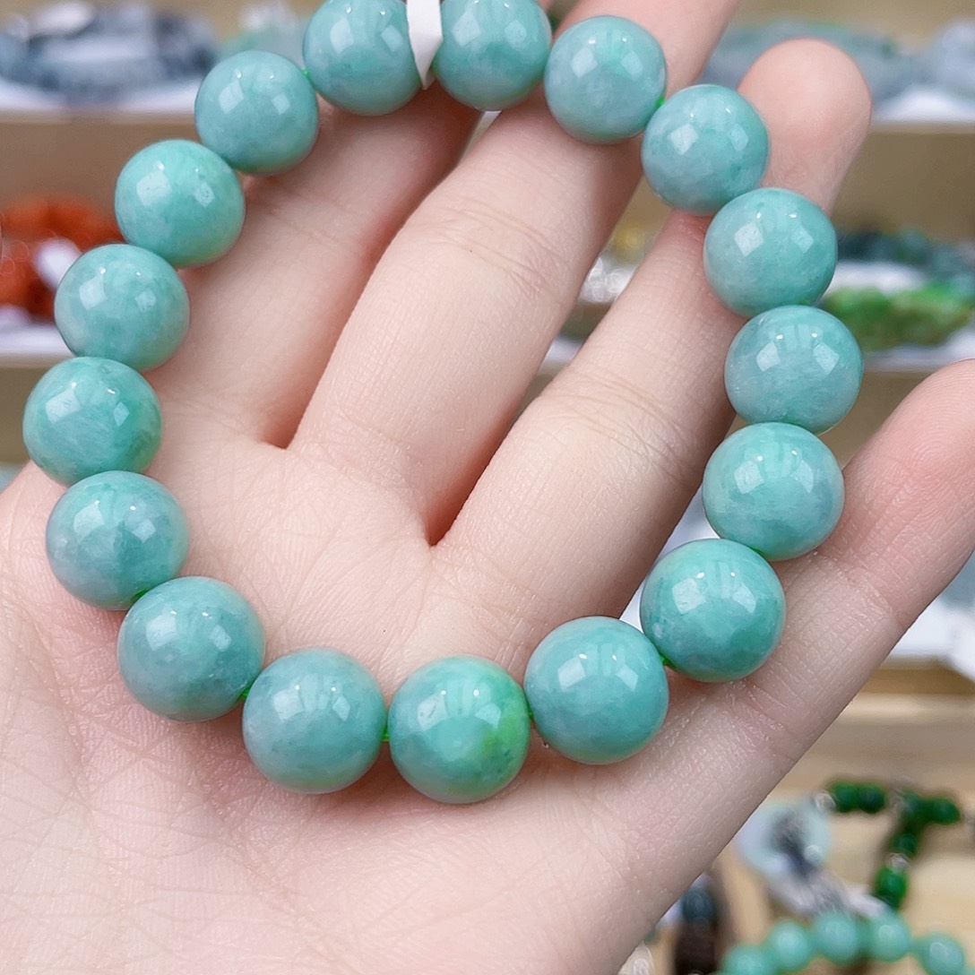 落***叶翡翠未镶嵌手链手链