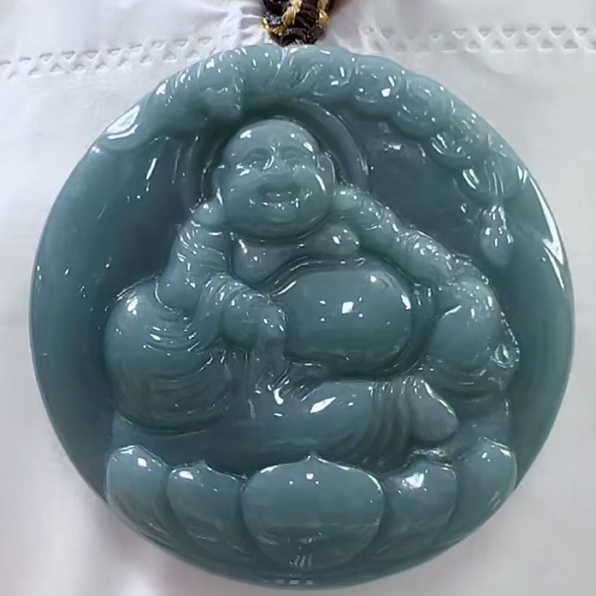 官方正品翡翠A货独家设计逍遥佛（多样性发货发一）宽48厚11送绳