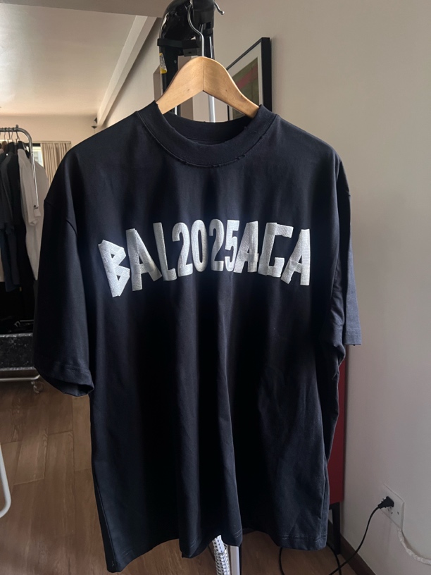 小巴风格黑银胶带短袖T恤时尚百搭男女同款经典