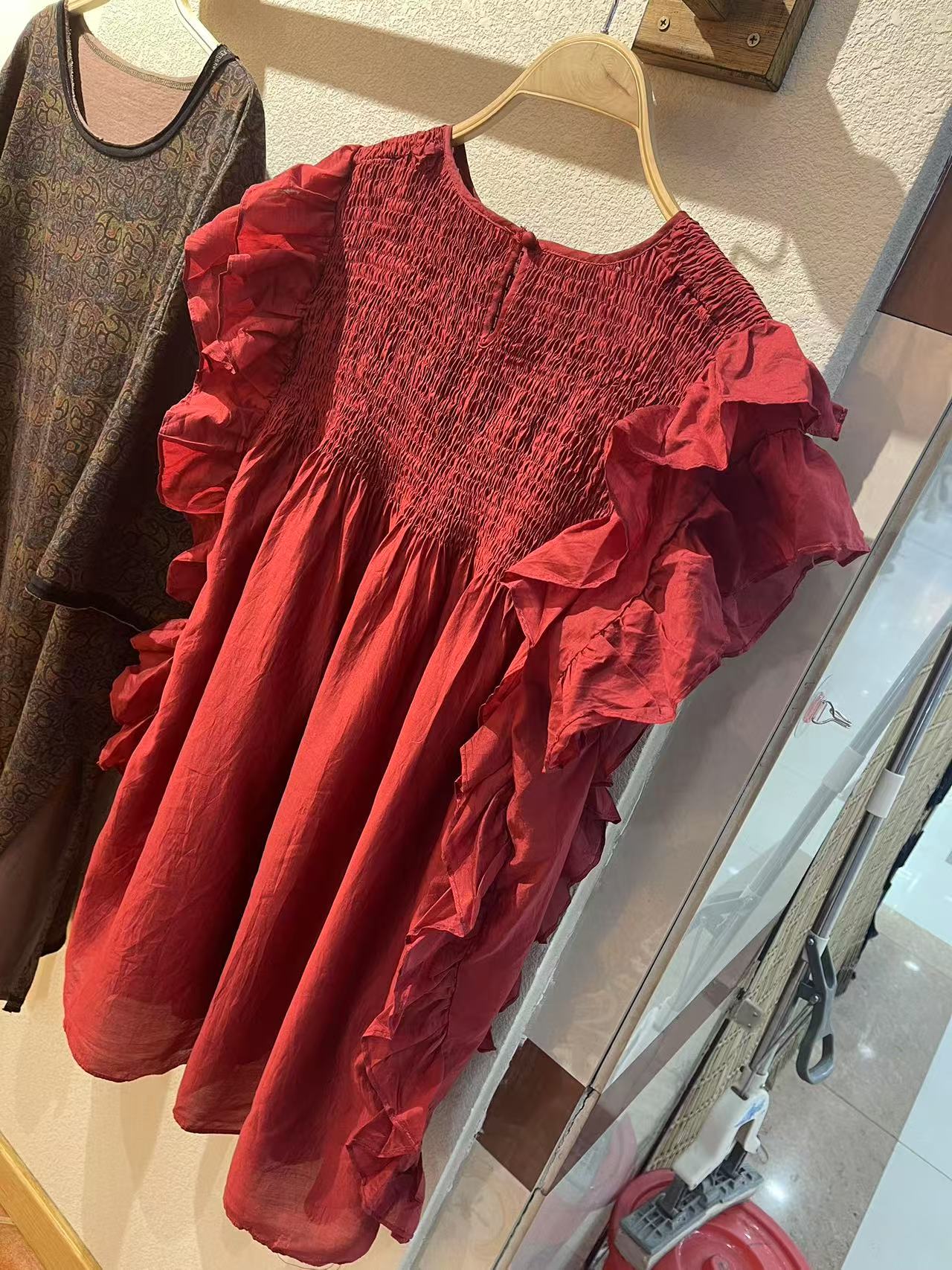 娃娃衫欧洲站2025夏洋气圆领衬衫百搭宽松韩版上衣飞袖中长款女装