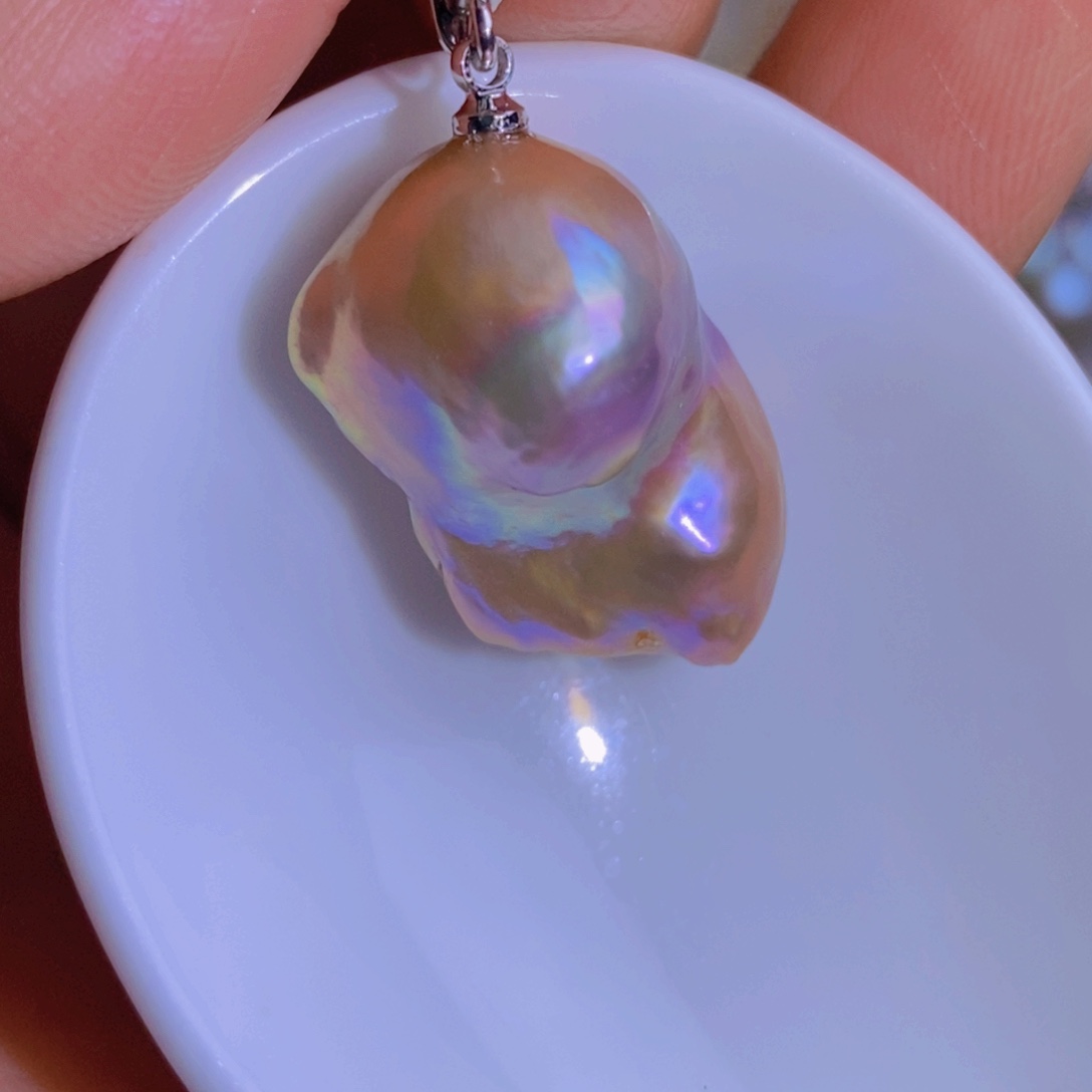 银S925镶嵌天然淡水珍珠淡水珍珠