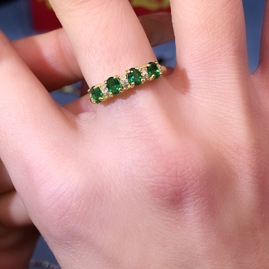 透辉石戒指银S925镶嵌