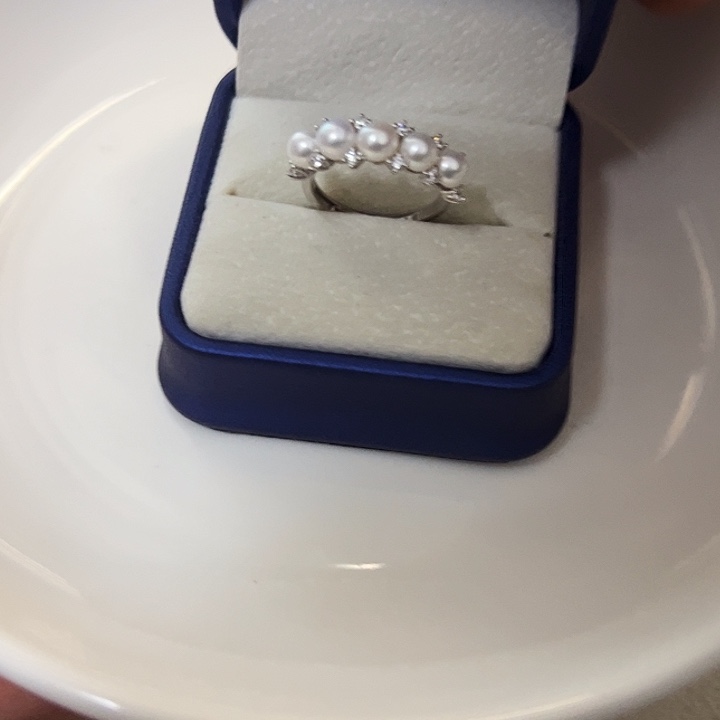 银S925镶嵌戒指淡水珍珠