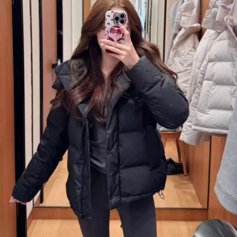 五格泡芙羽绒服女款连帽收腰女-小鹿