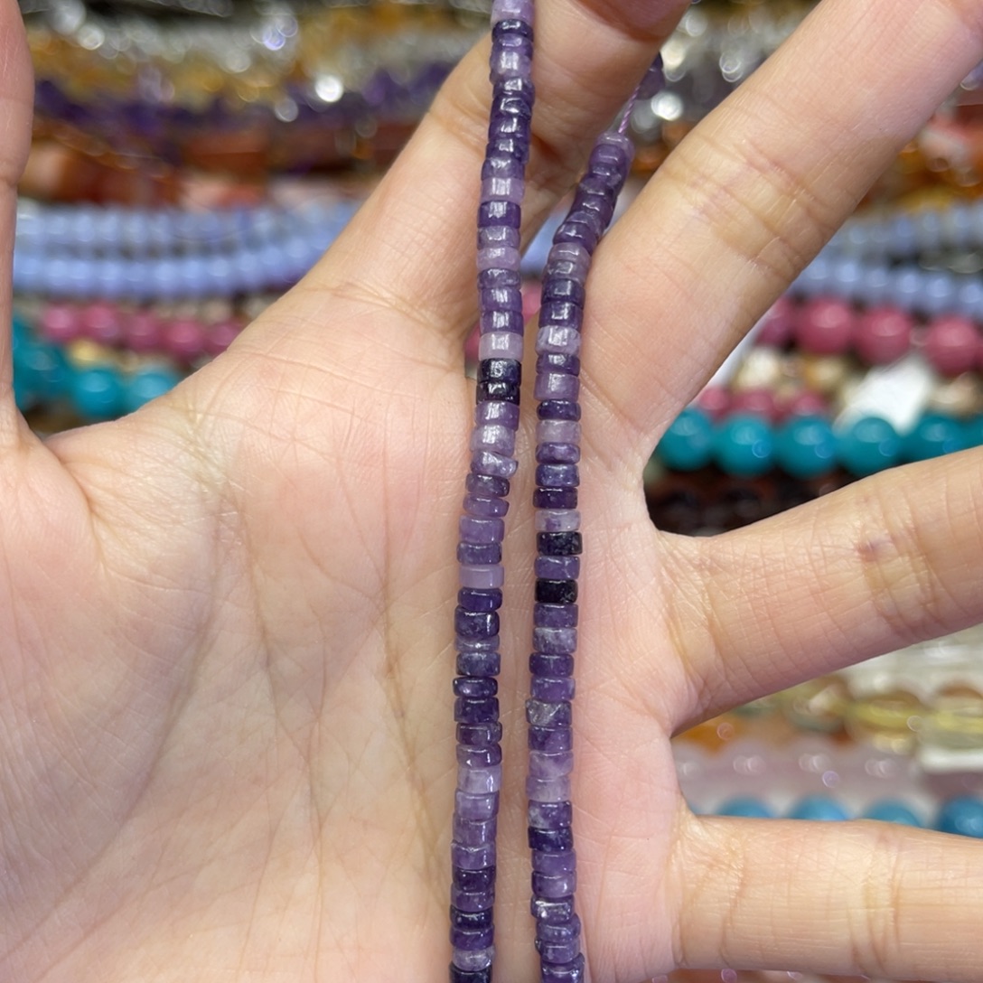 玛瑙/玉髓散珠天然紫水晶卡4➕长条38厘米