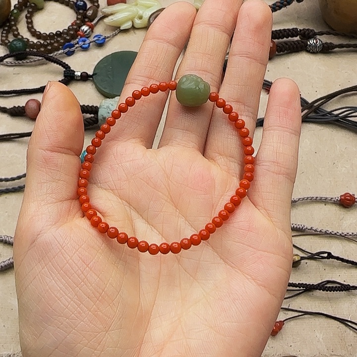 南红玛瑙手链未镶嵌