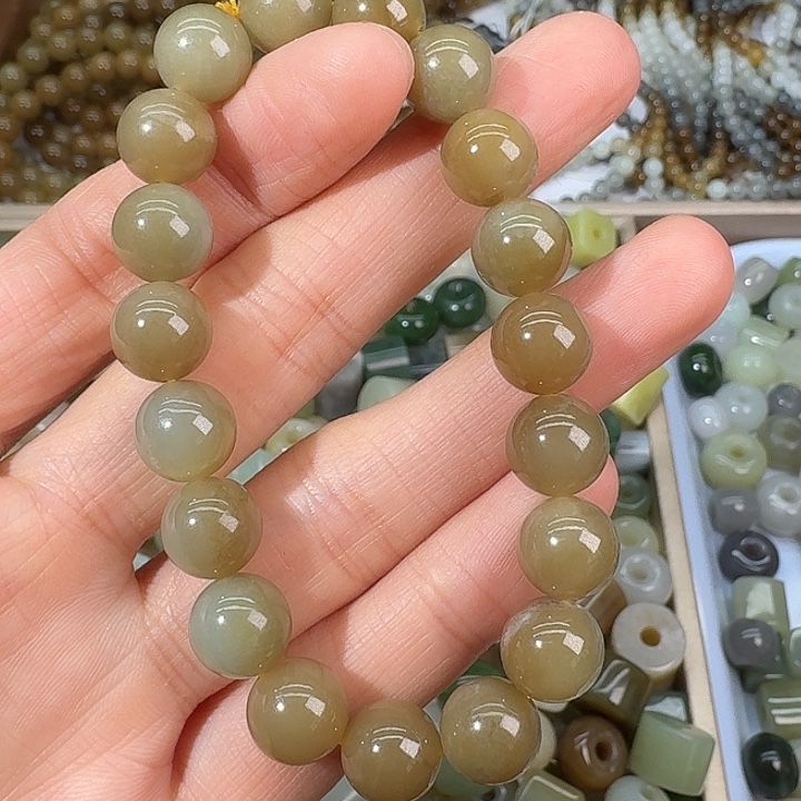 和田玉（糖玉）未镶嵌手链10mm