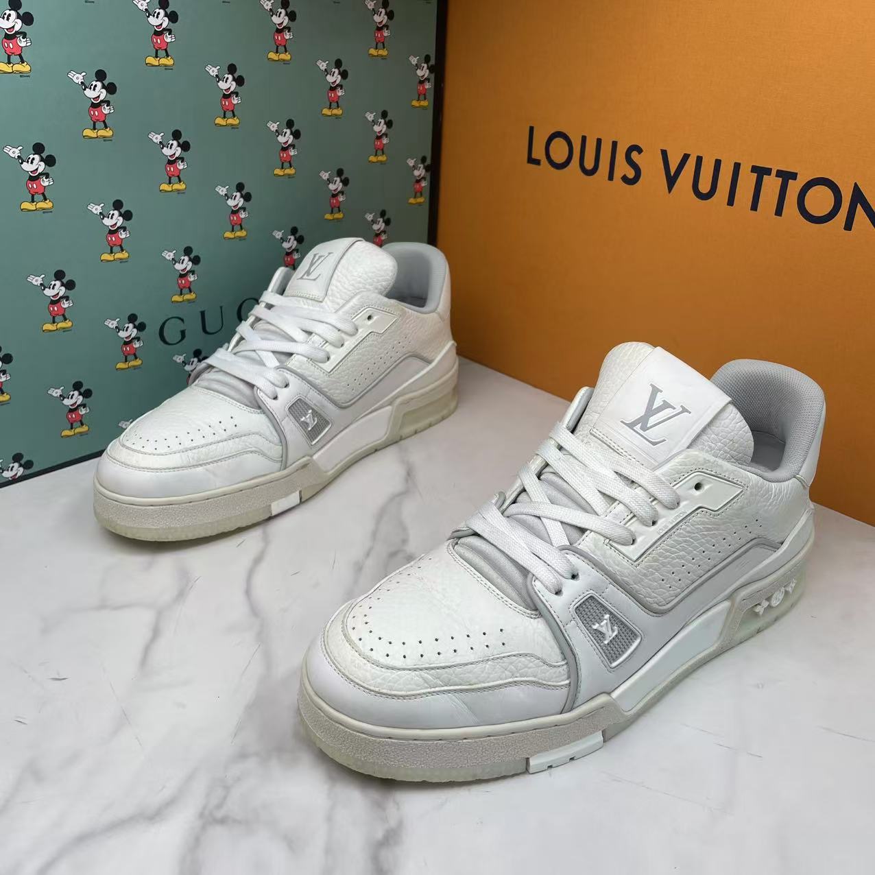 95新 LouisVuitton/路易威登 白水泥tr潮流百搭舒适板鞋 43码