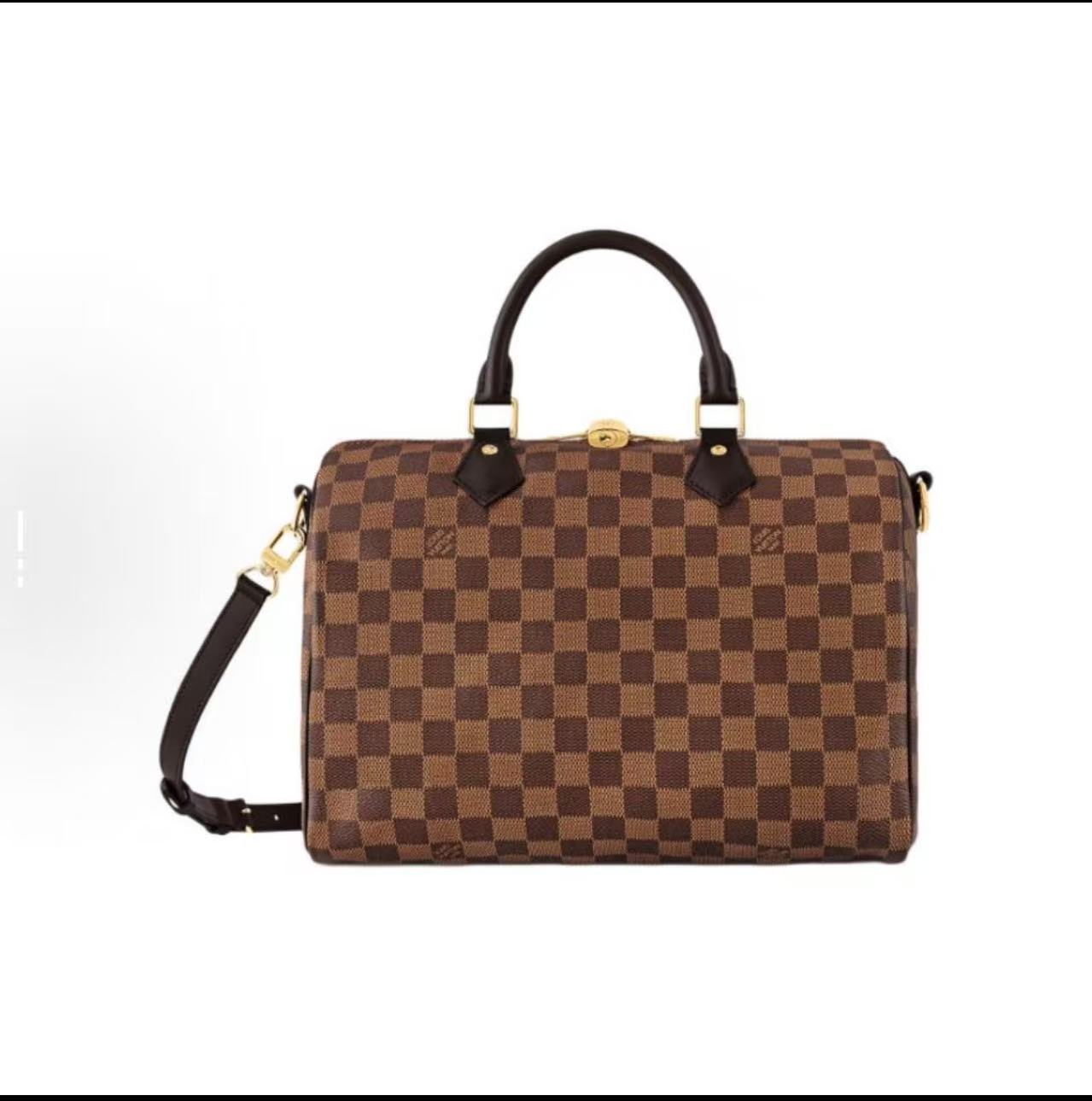 99新 LouisVuitton/路易威登 棋盘格speedy30肩带年份款