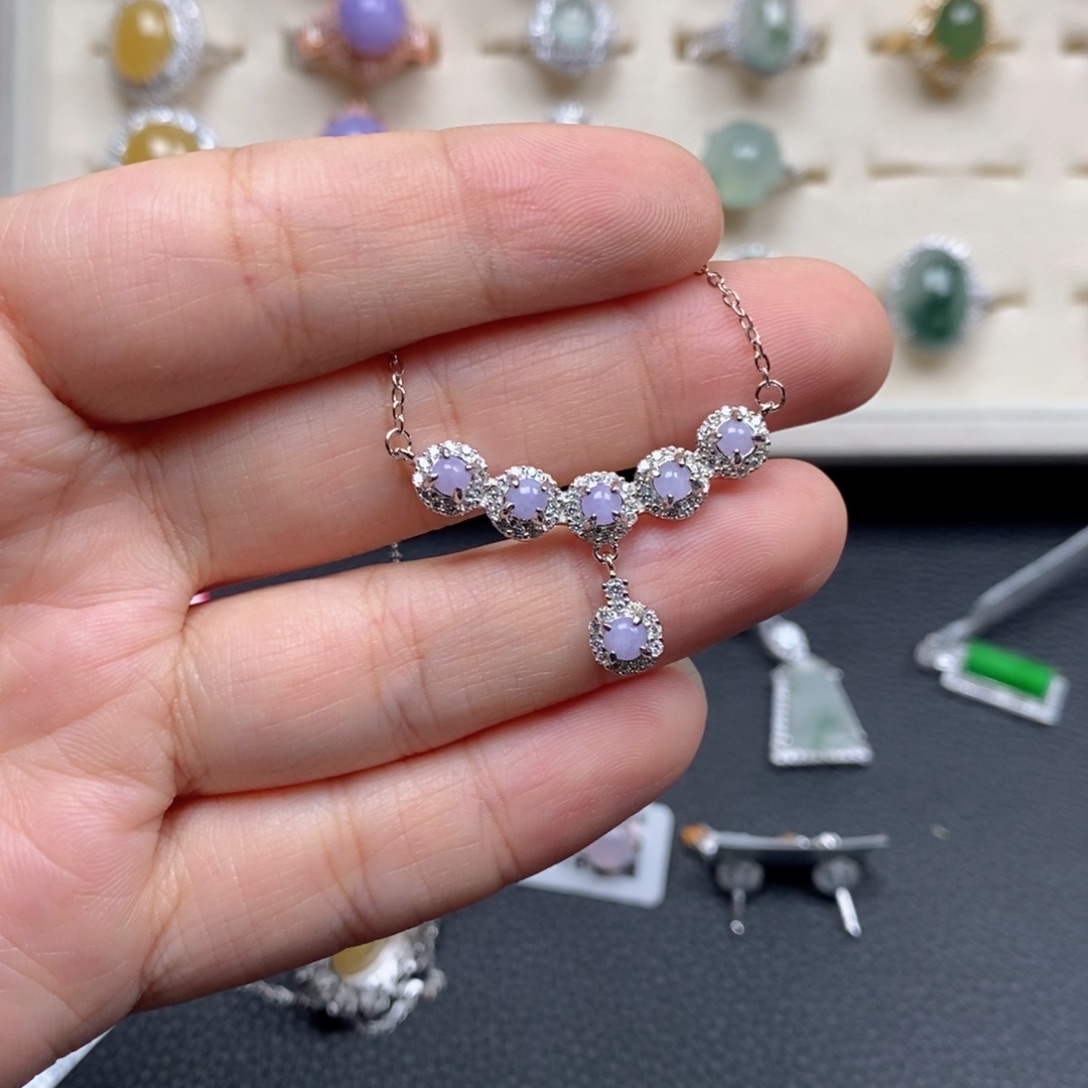 翡翠戒指银S925镶嵌麦*戒指
