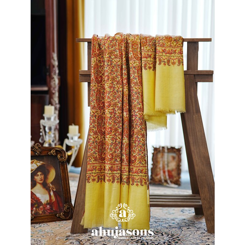 克什米尔pashmina披肩围巾刺绣满绣 100*200 60055-09