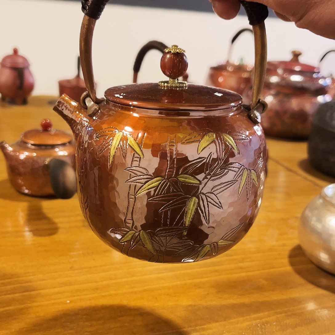 竹子錾刻600烤色手工锻打工艺