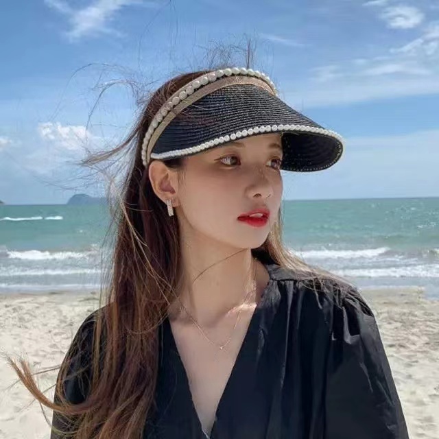 2025夏季新款编织防晒空顶帽Z0706