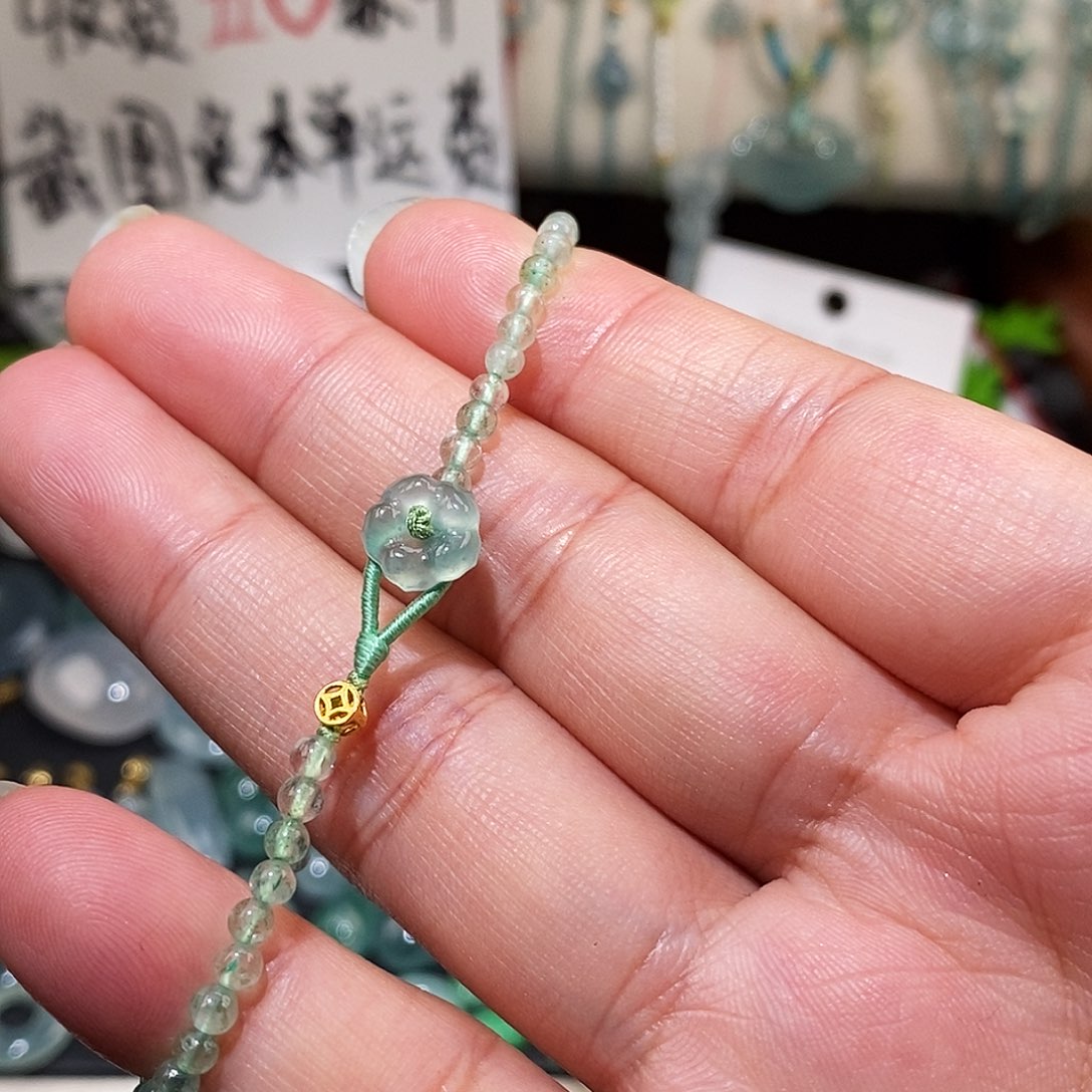 翡翠未镶嵌颈饰小米珠手链15
