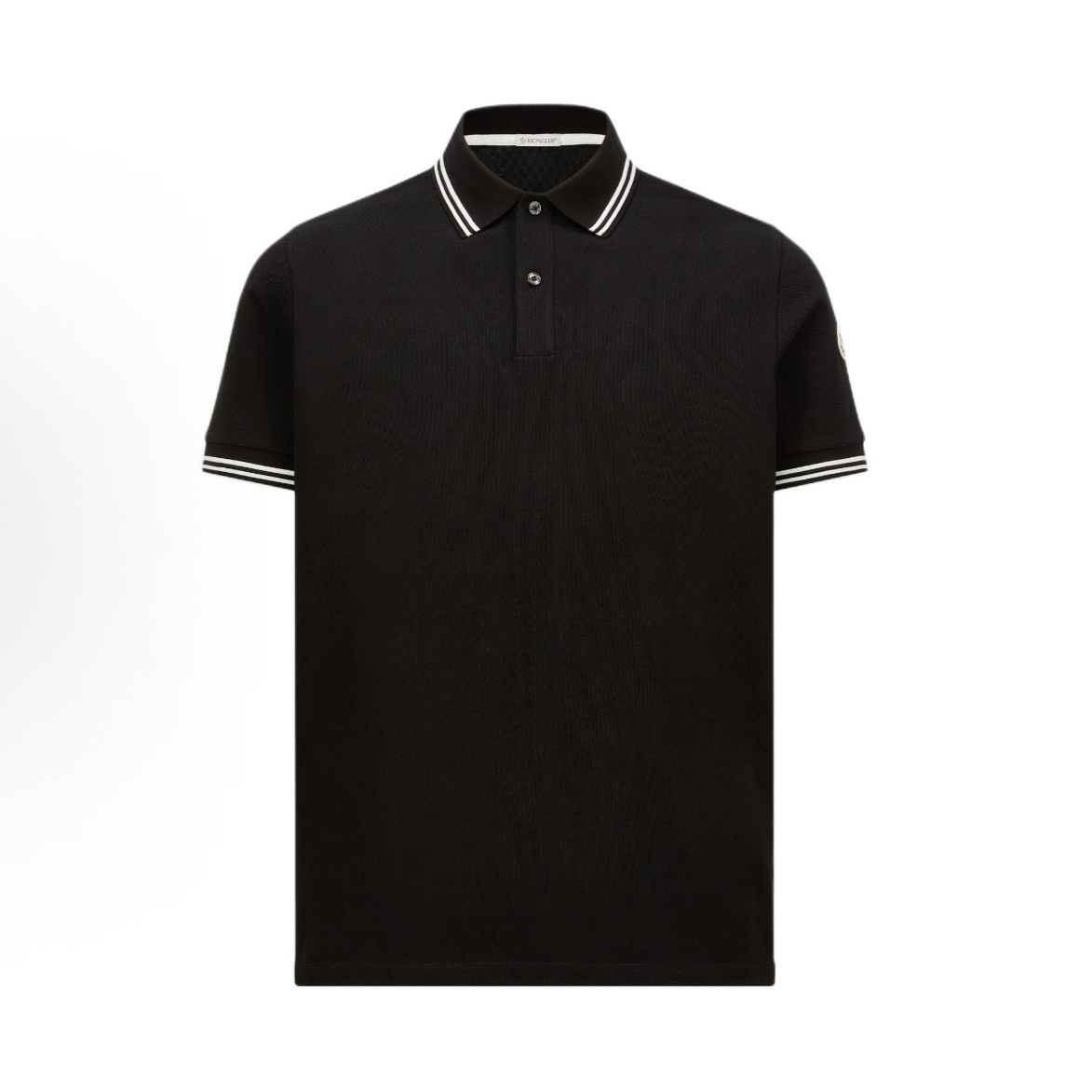 未使用 MONCLER 蒙口 Striped Trim 纯色简约宽松透气短袖Polo衫