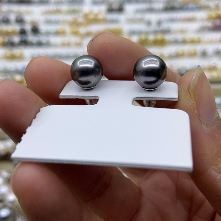 海水珍珠耳饰银S925镶嵌