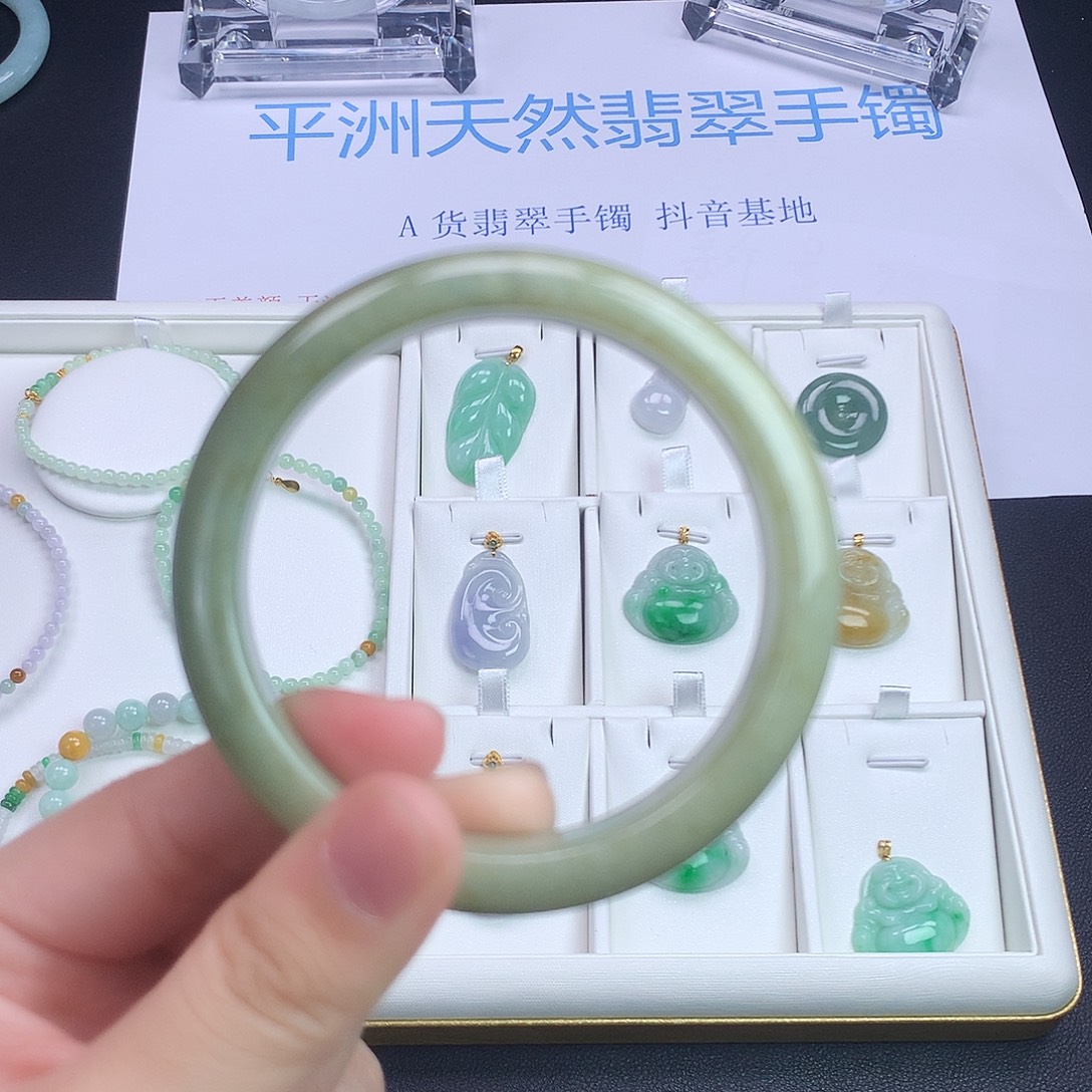 翡翠未镶嵌手镯56-57