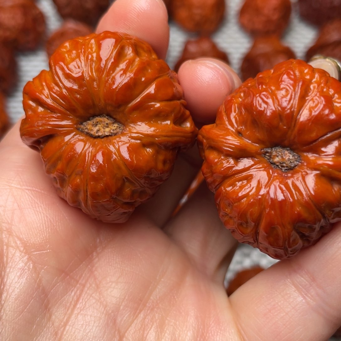 桃核吊坠文玩核桃 手把件 南瓜墩 38