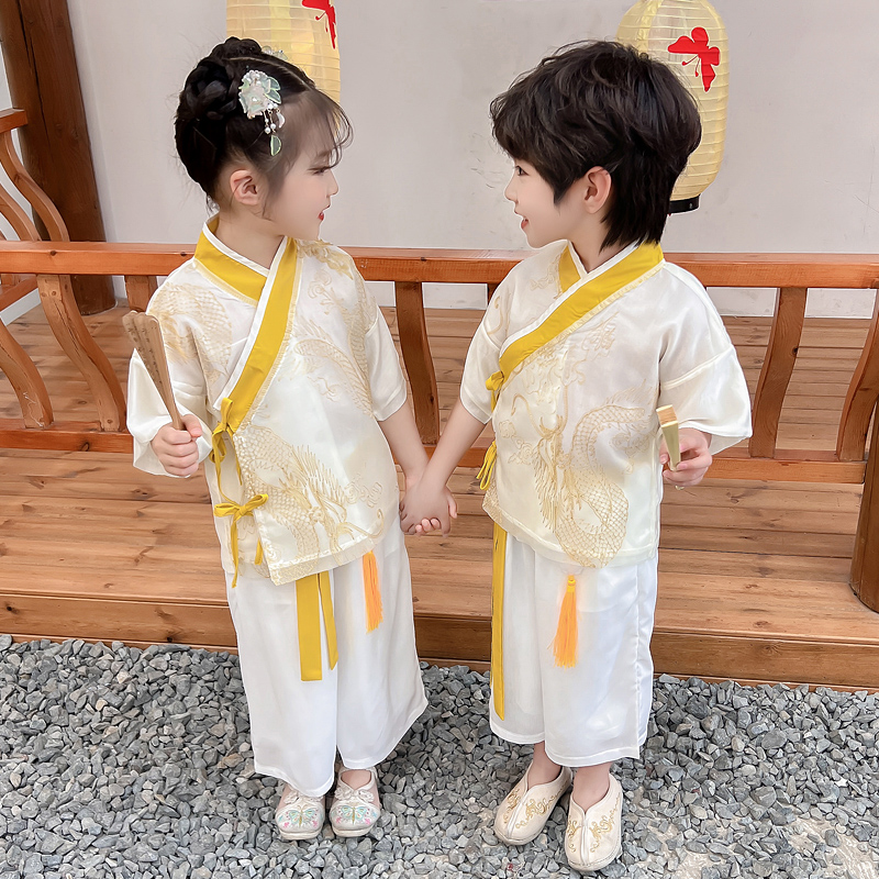 男童女童宝宝儿童童装汉服演出服国学服中国风唐装春秋季夏季新款