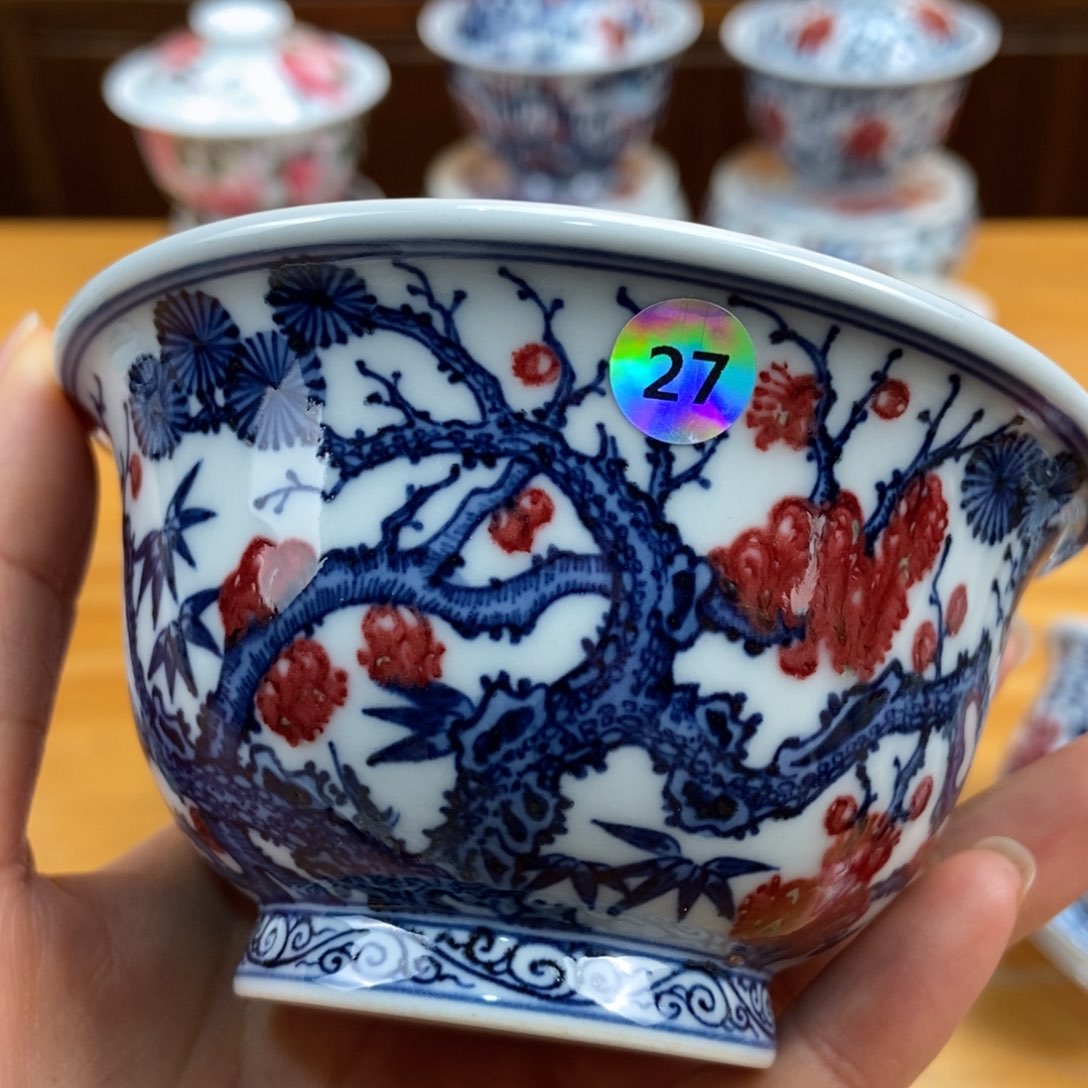 手绘现代茶具非古董