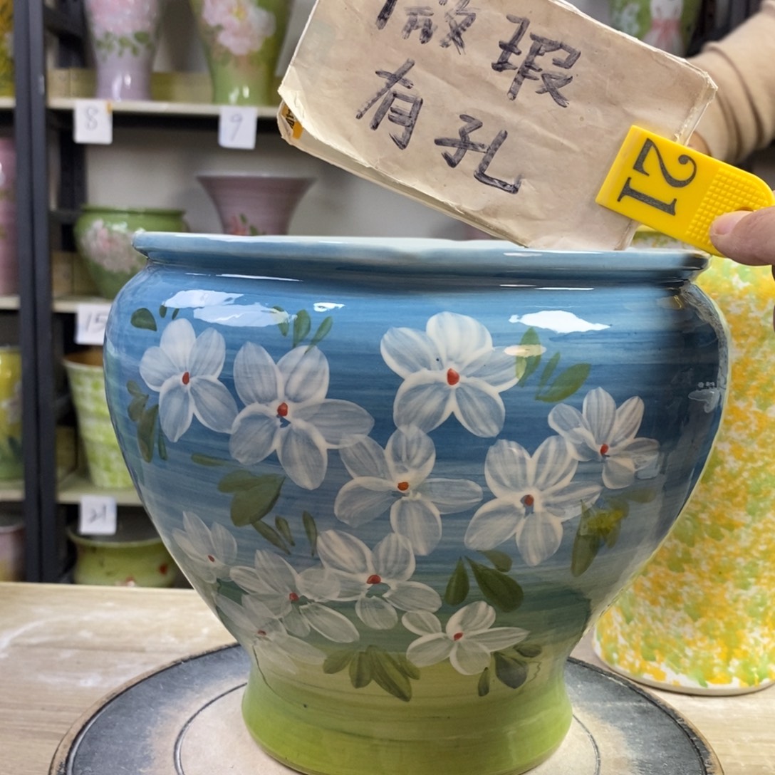 景德镇手工手绘陶瓷花盆