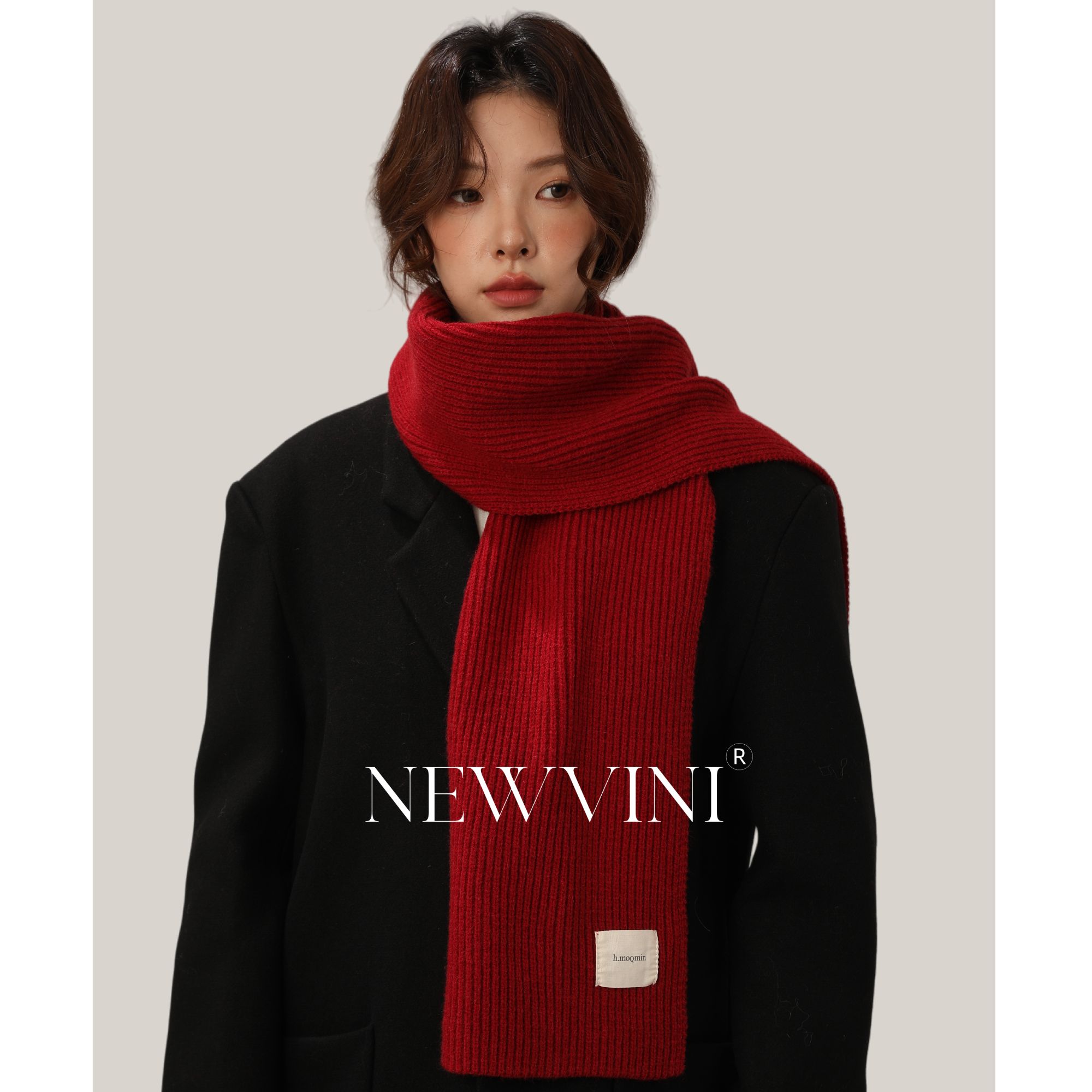 红色围巾女秋冬季2025新款韩系氛围高级感情侣百搭学生针织围脖男