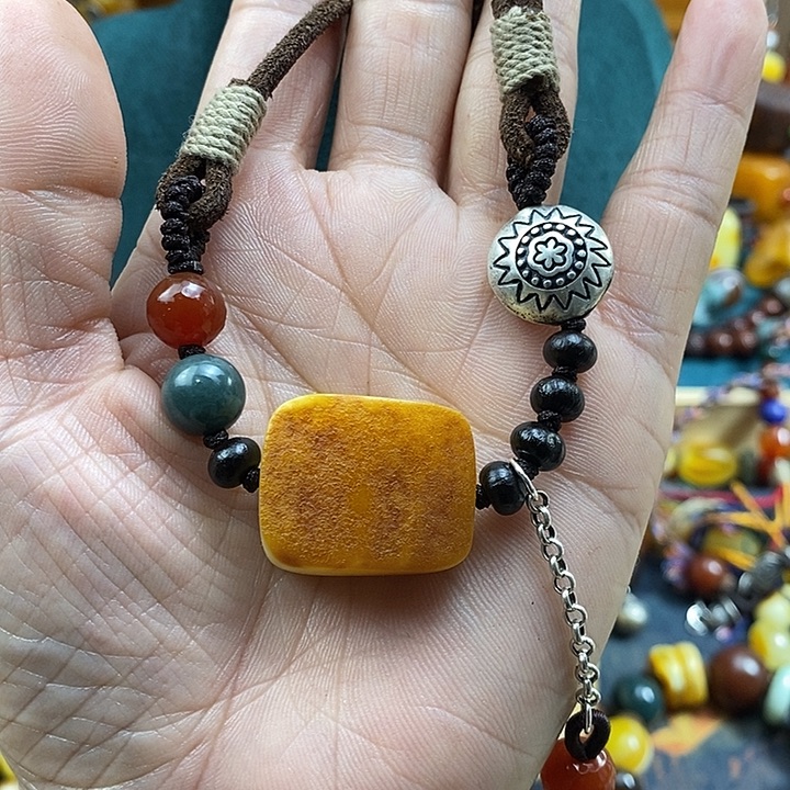 蜜蜡未镶嵌项链项链