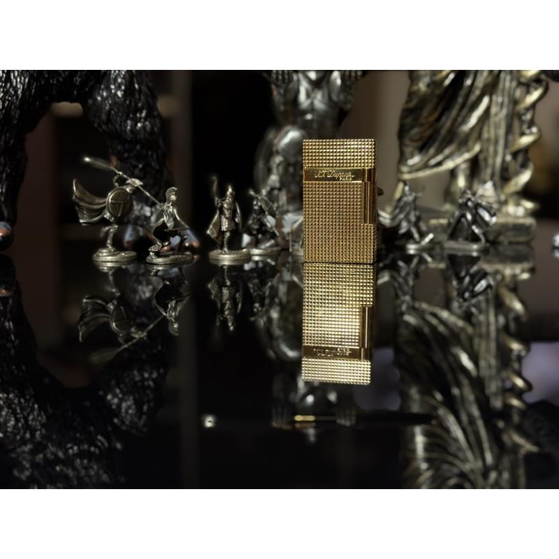 朗声钢音钻石金色麦纹L2（金色）高端  充气打火机 S