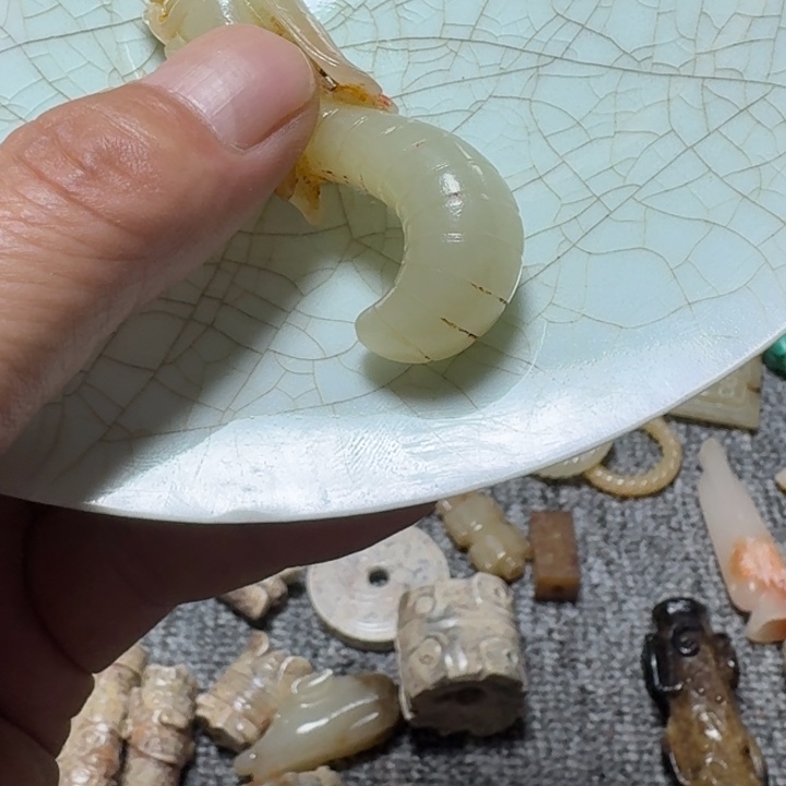 喜***洋瓷片双鱼青花瓷器11111