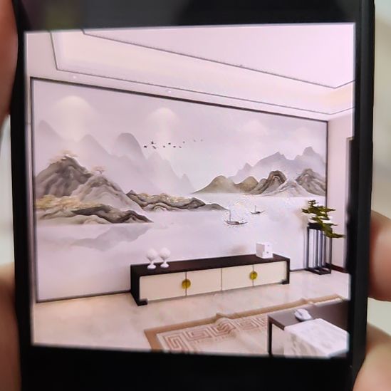 ****念客厅电视墙壁画壁布