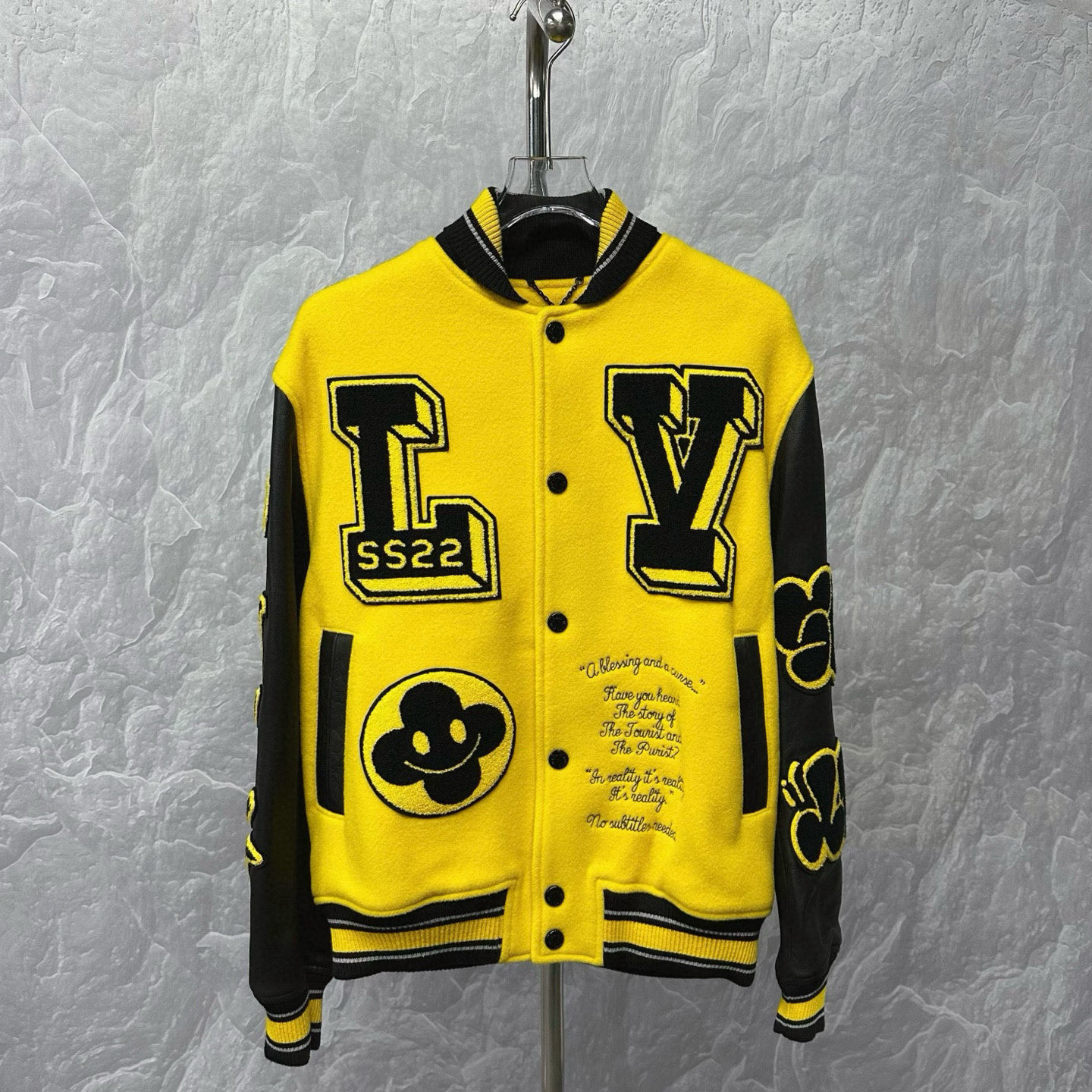 未使用 LouisVuitton/路易威登 下山虎拼皮棒球服外套 48码D15833