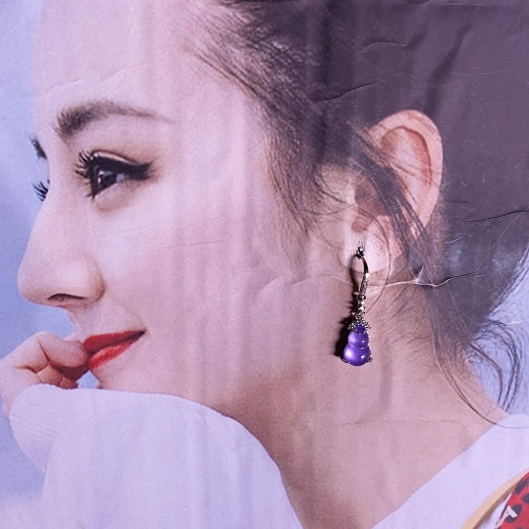 银S925镶嵌翡翠耳饰119