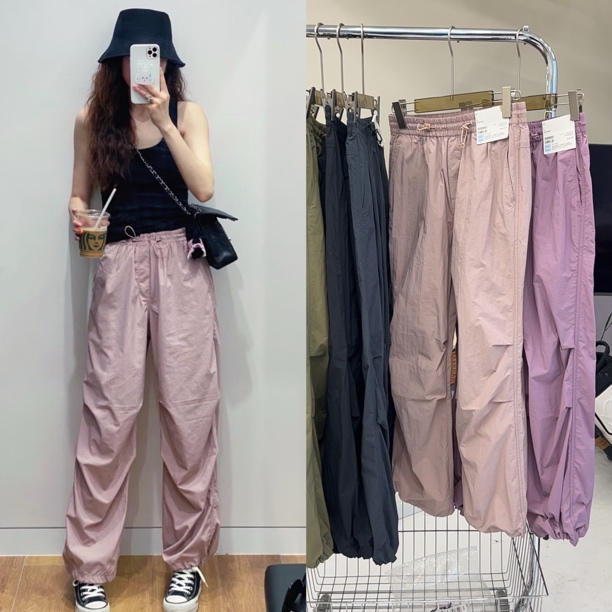 原柜子在售 夏季休闲工装裤伞兵裤抽绳运动长裤阔腿裤