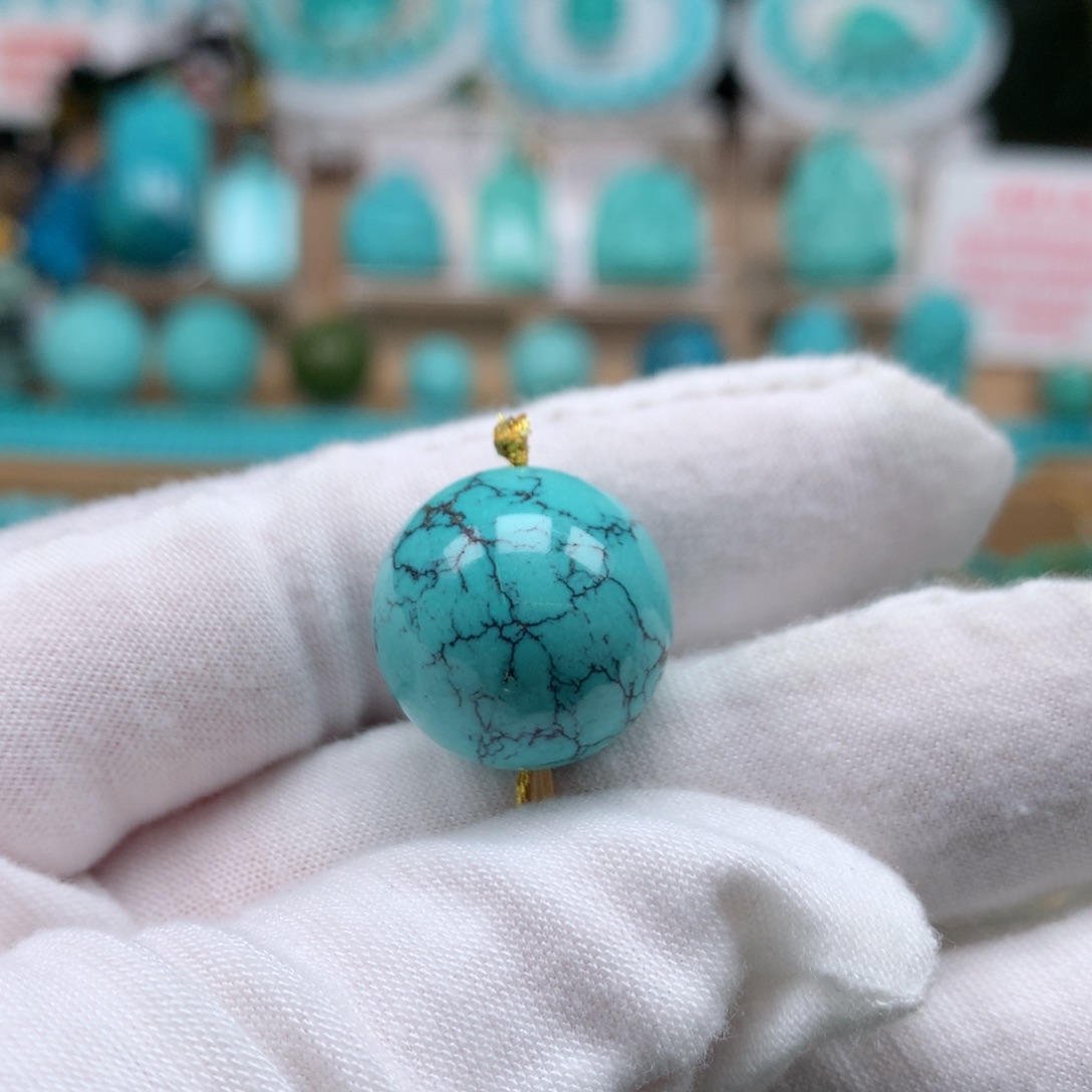 未镶嵌绿松石珠宝奇石17.8mm