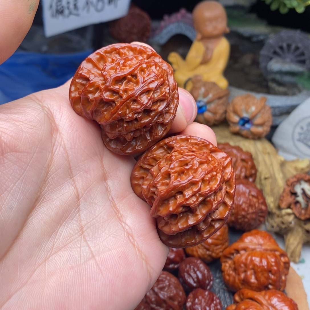 把件文玩核桃盘山公路子帽边41肚37全品