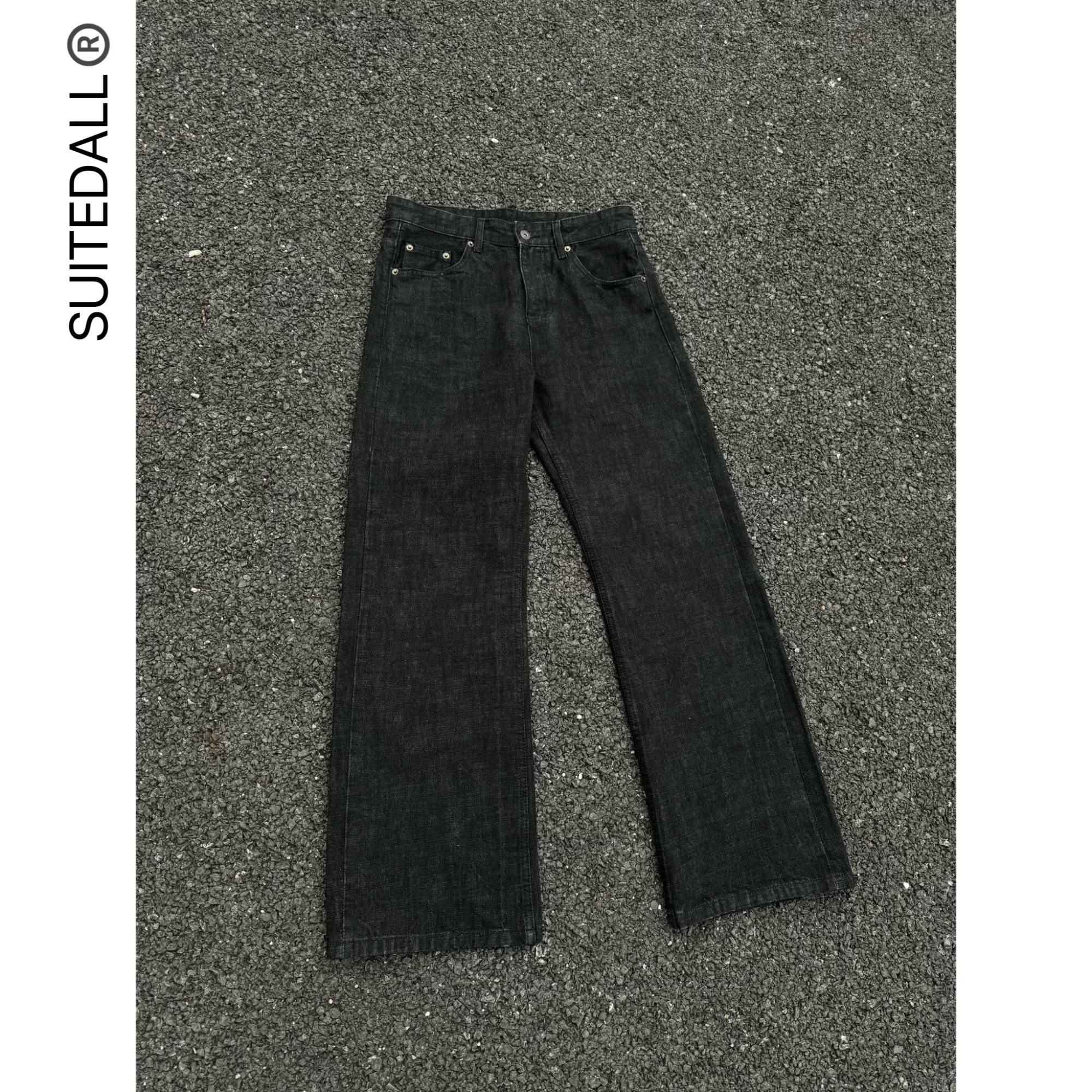 SUITEDALL赤耳丹宁红边原牛 14.5盎司脱浆马毛皮牌宽松直筒牛仔裤