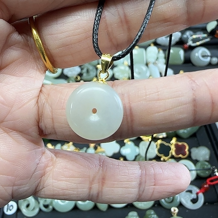 和田玉吊坠(不含链)银S925镶嵌