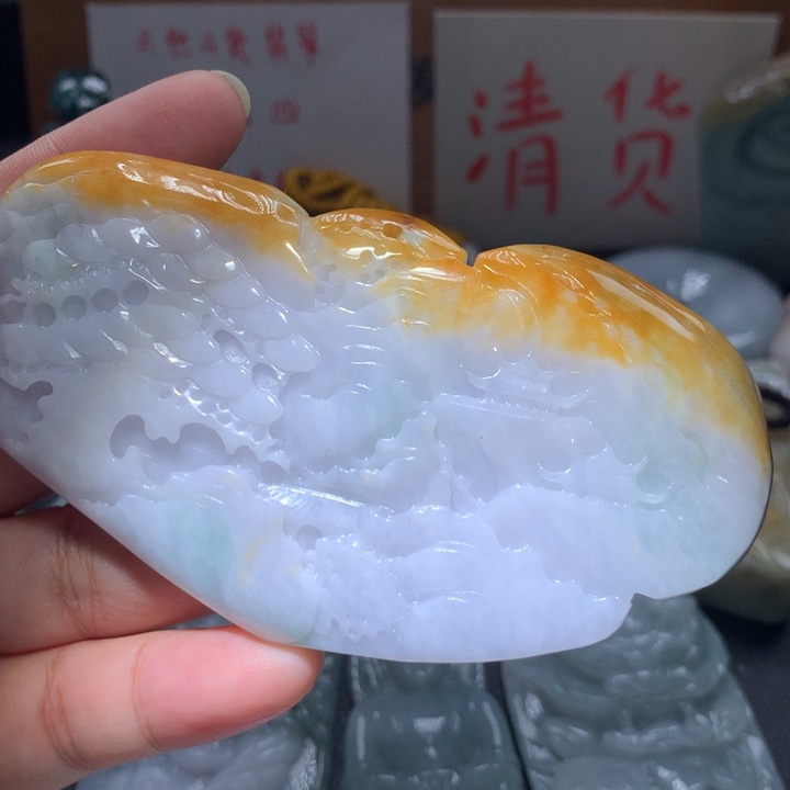 翡翠未镶嵌颈饰保真天然A货翡翠