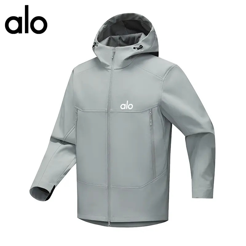 alo缤彩极光系列立体裁剪户外运动防风软壳冲锋外保暖套连帽休闲