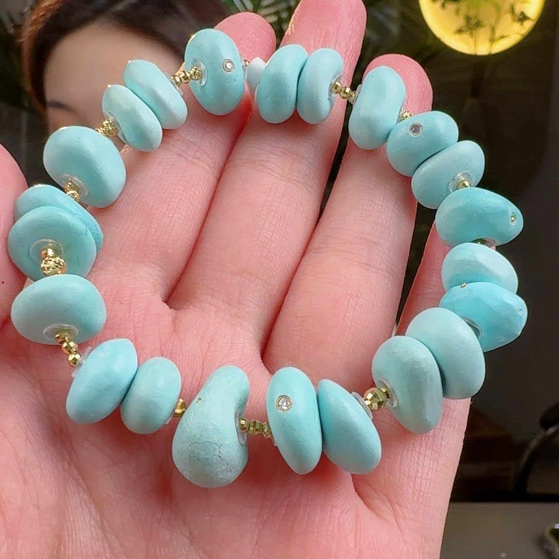 绿松石珠宝奇石18K金镶嵌