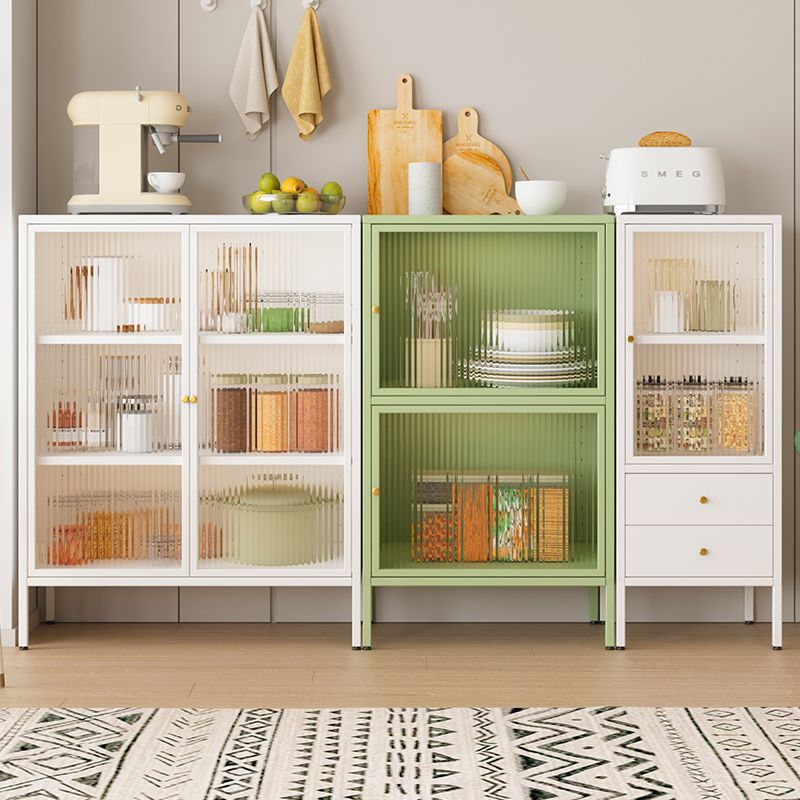 新疆包邮铁艺餐边柜客厅酒水茶水收纳置物柜厨房餐具家用铁皮柜钢