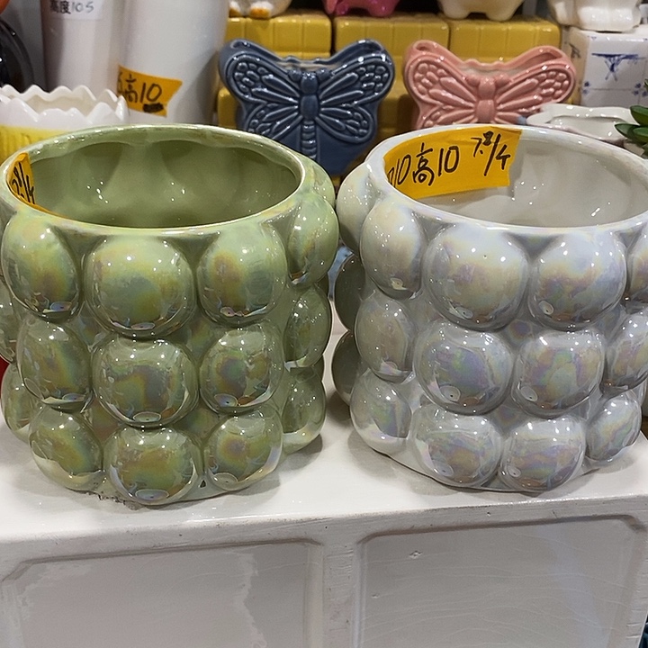 陶盆有孔 瑕疵针孔漏釉介意勿拍外口 10外高10