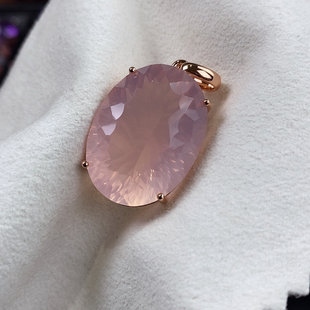 水晶吊坠(赠链)银S925镶嵌天然