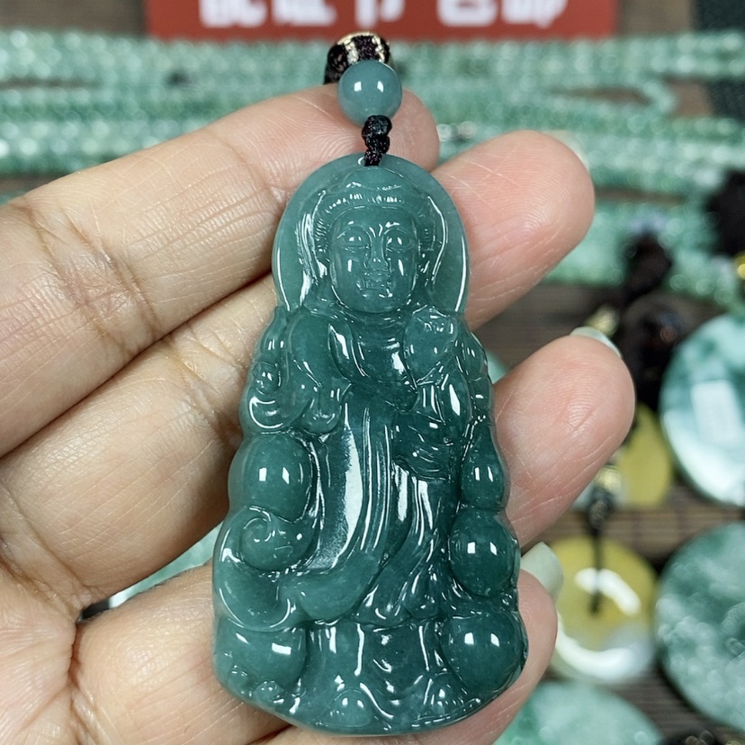 【闪购商品】翡翠颈饰未镶嵌玉吊坠翡翠玉站观音